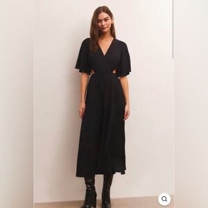Z Supply Iris Midi Dress Black XS